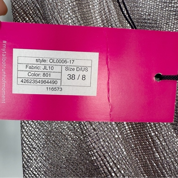 NEW Talbot Runhof Metallic Dress Gown Size 8 - Picture 9 of 16